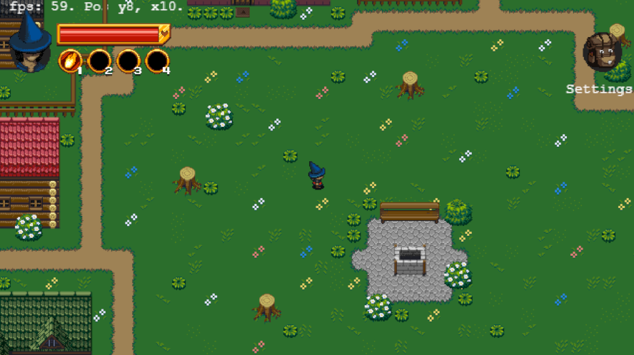 In game screenshot: town